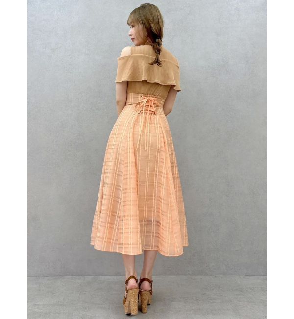 dazzlin「ツイストシアーチェックコルセットワンピース」|ワンピース|