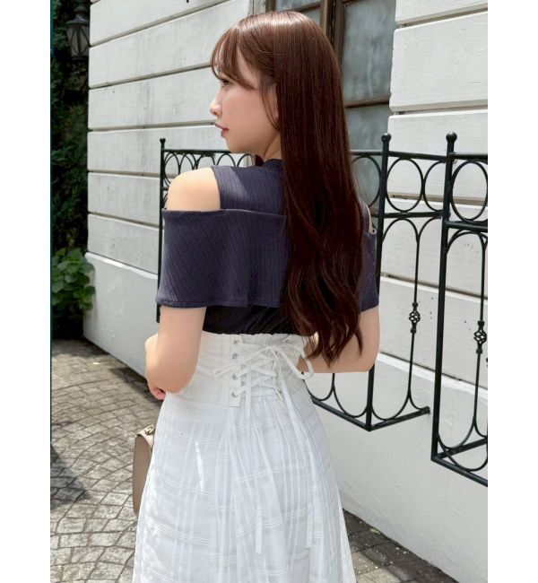 dazzlin「ツイストシアーチェックコルセットワンピース」|ワンピース|