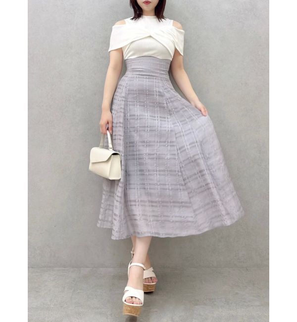 dazzlin「ツイストシアーチェックコルセットワンピース」|ワンピース|