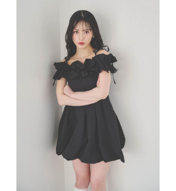 dazzlin「フリルバルーンワンピース」|ワンピース|ブラック