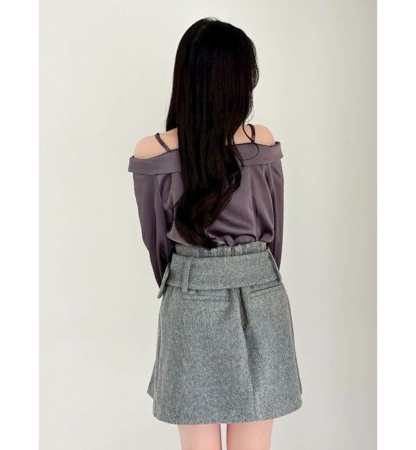 dazzlin「【久間田琳加コラボ】サテンオフショルシャツ」|シャツ・ブラウス|