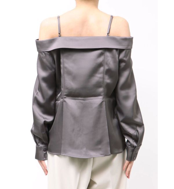 dazzlin「【久間田琳加コラボ】サテンオフショルシャツ」|シャツ・ブラウス|