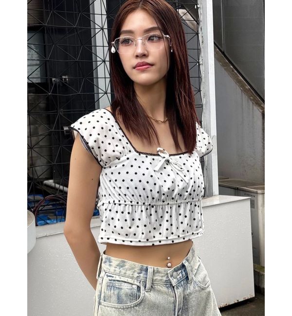 EMODA「ベロアギャザーリボンタンクトップ」|タンクトップ|