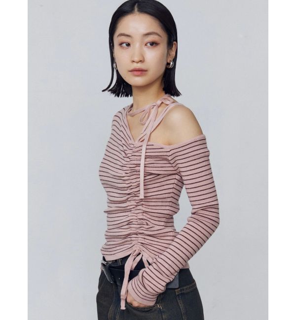 EMODA「アシンメトリーチョーカーギャザーニット」|ニット・セーター|