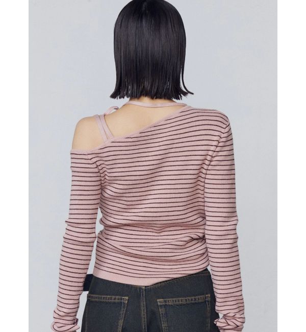 EMODA「アシンメトリーチョーカーギャザーニット」|ニット・セーター|