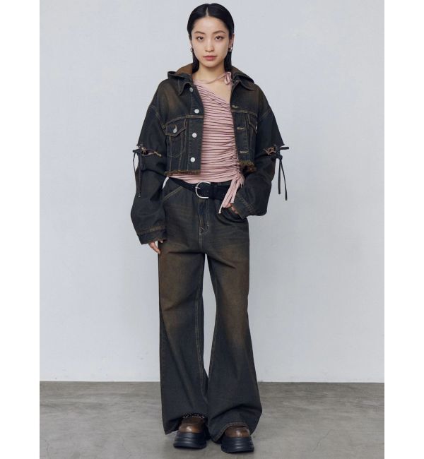 EMODA「アシンメトリーチョーカーギャザーニット」|ニット・セーター|