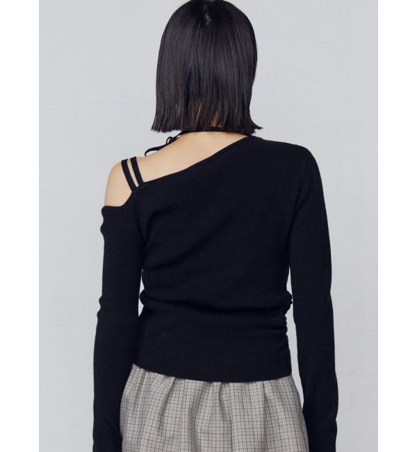 EMODA「アシンメトリーチョーカーギャザーニット」|ニット・セーター|