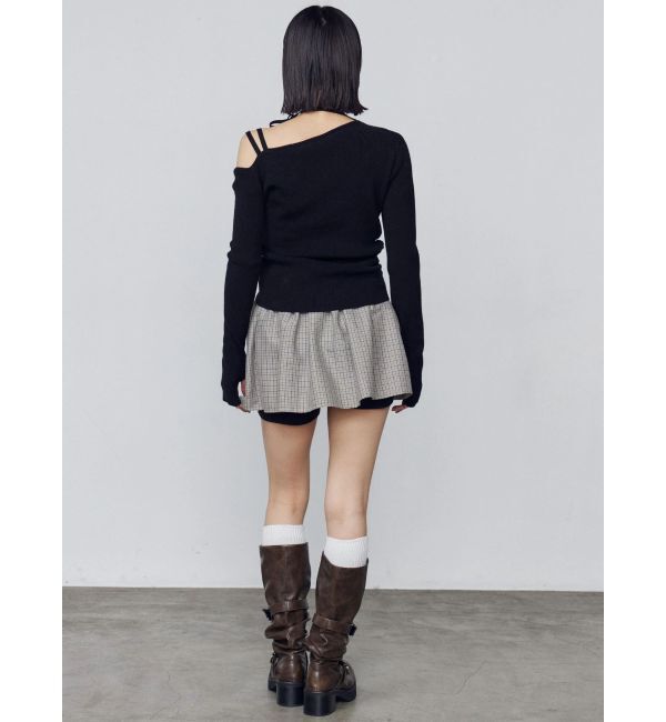 EMODA「アシンメトリーチョーカーギャザーニット」|ニット・セーター|