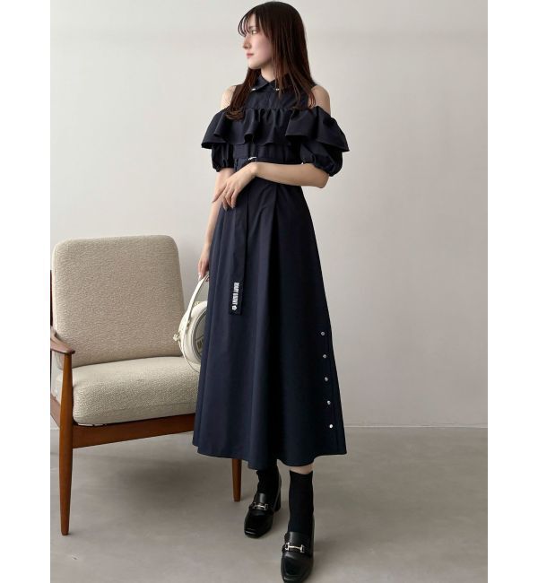 MERCURYDUO「【MARY QUANTコラボ】ラッフルシャツワンピース」|ワンピース|