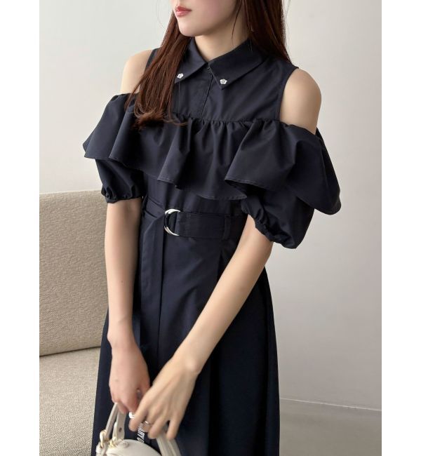 MERCURYDUO「【MARY QUANTコラボ】ラッフルシャツワンピース」|ワンピース|