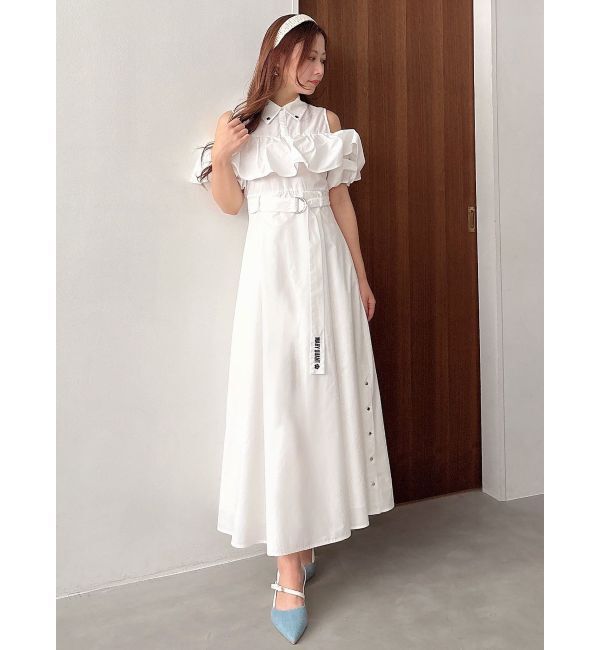 MERCURYDUO「【MARY QUANTコラボ】ラッフルシャツワンピース」|ワンピース|