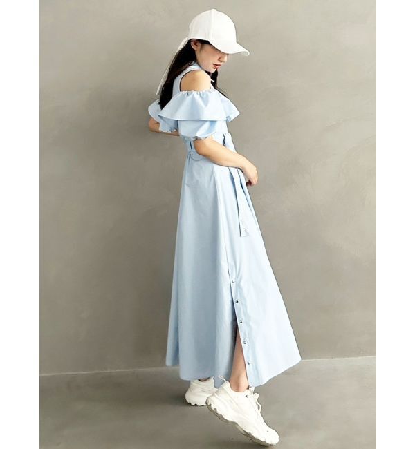 MERCURYDUO「【MARY QUANTコラボ】ラッフルシャツワンピース」|ワンピース|