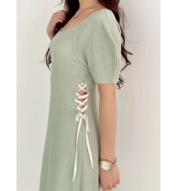 MERCURYDUO「サイドレースアップカットワンピース」|ワンピース|