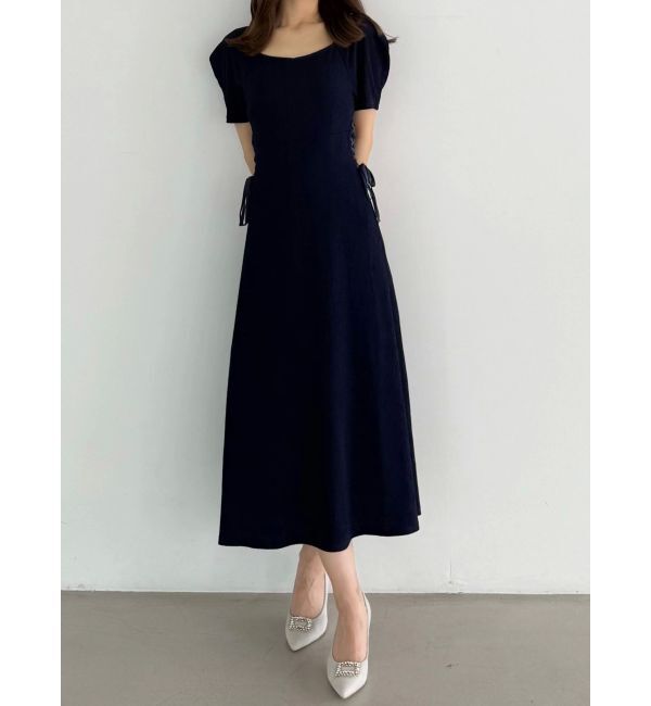MERCURYDUO「サイドレースアップカットワンピース」|ワンピース|ネイビー