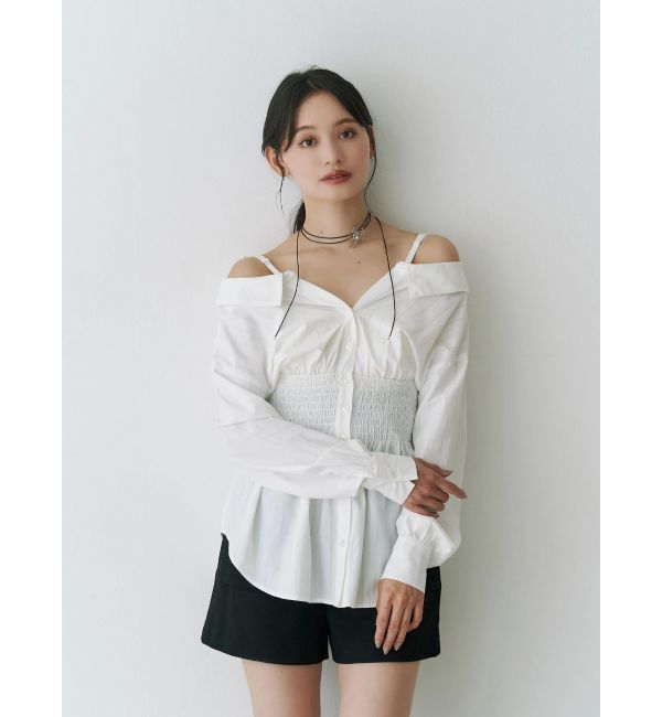 MERCURYDUO「2WAYウエストシャーリングフィットシャツ」|シャツ・ブラウス|