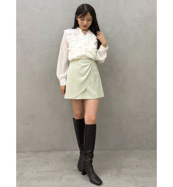 MERCURYDUO「【セットアップ着用可】ドレープミニスカート」|スカート|