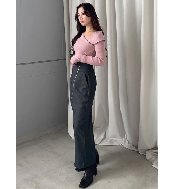 MERCURYDUO「アシメZIPナロースカート」|スカート|