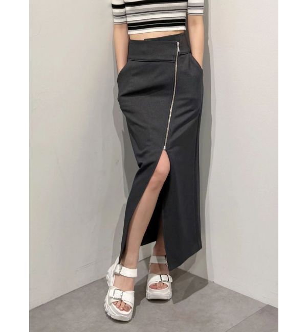 MERCURYDUO「アシメZIPナロースカート」|スカート|