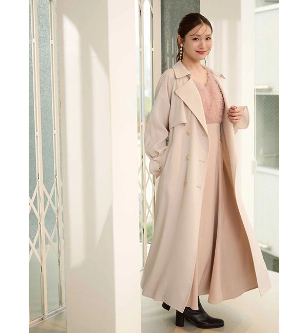 MERCURYDUO「チュールフリルドッキングサテンワンピース」|ドレス|