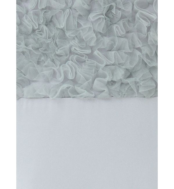 MERCURYDUO「チュールフリルドッキングサテンワンピース」|ドレス|