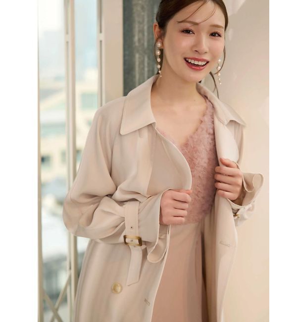 MERCURYDUO「チュールフリルドッキングサテンワンピース」|ドレス|