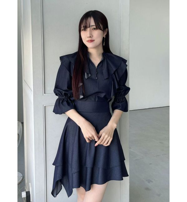 MERCURYDUO「【セットアップ着用可】シャツランダムヘムミニスカート」|スカート|