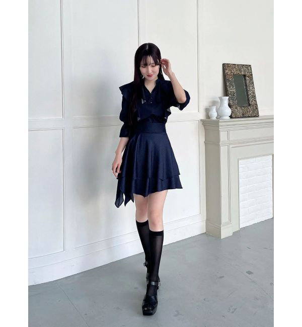 MERCURYDUO「【セットアップ着用可】シャツランダムヘムミニスカート」|スカート|