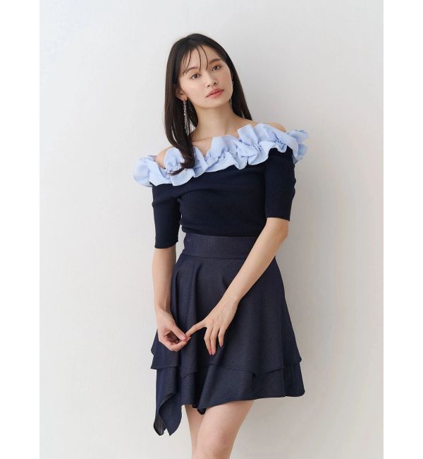 MERCURYDUO「【セットアップ着用可】シャツランダムヘムミニスカート」|スカート|