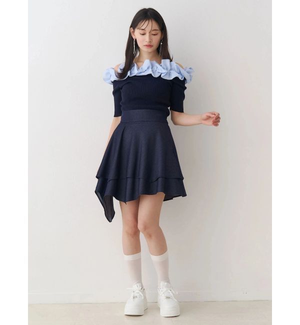 MERCURYDUO「【セットアップ着用可】シャツランダムヘムミニスカート」|スカート|