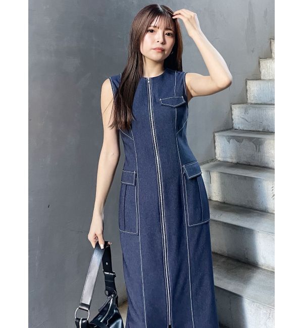 MURUA「フロントジップナローワンピース」|ワンピース|