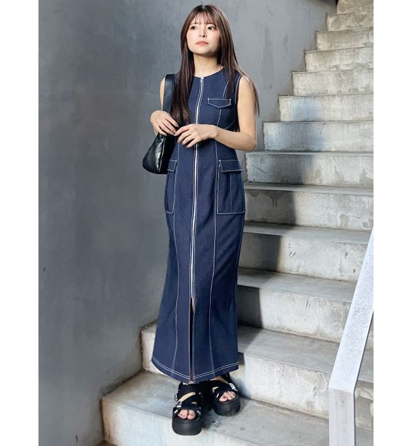 MURUA「フロントジップナローワンピース」|ワンピース|