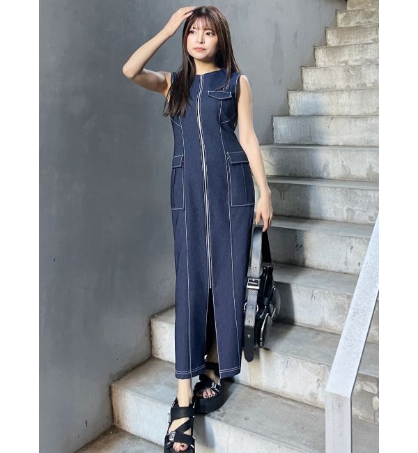 MURUA「フロントジップナローワンピース」|ワンピース|