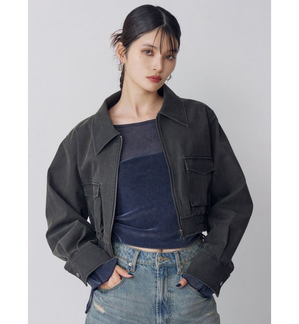 MURUA「フェイクレザーショートフライトジャケット【セット販売対象】」|ブルゾン・スタジャン|