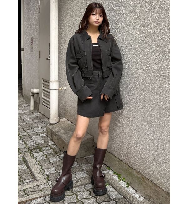 MURUA「フェイクレザーショートフライトジャケット【セット販売対象】」|ブルゾン・スタジャン|