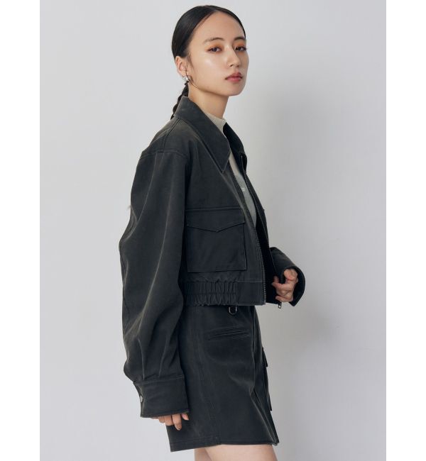 MURUA「フェイクレザーショートフライトジャケット【セット販売対象】」|ブルゾン・スタジャン|