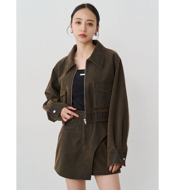 MURUA「フェイクレザーショートフライトジャケット【セット販売対象】」|ブルゾン・スタジャン|