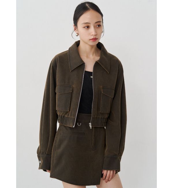 MURUA「フェイクレザーショートフライトジャケット【セット販売対象】」|ブルゾン・スタジャン|