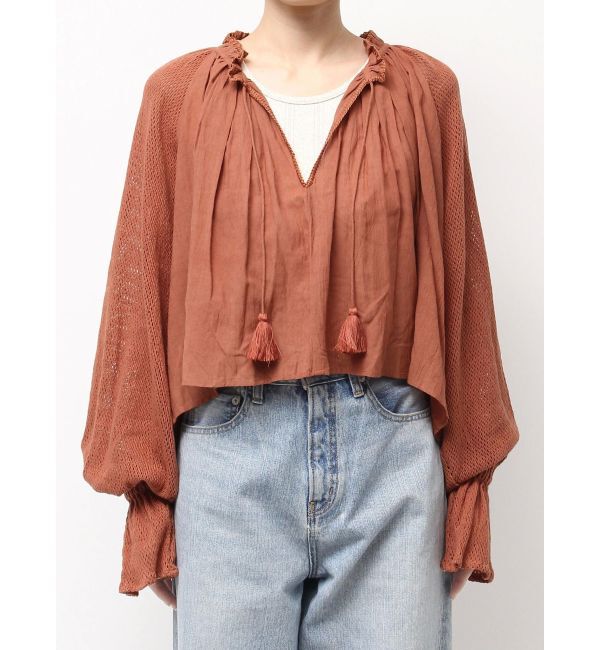 Ungrid「メッシュコンビショートブラウス」|シャツ・ブラウス|