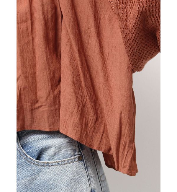 Ungrid「メッシュコンビショートブラウス」|シャツ・ブラウス|