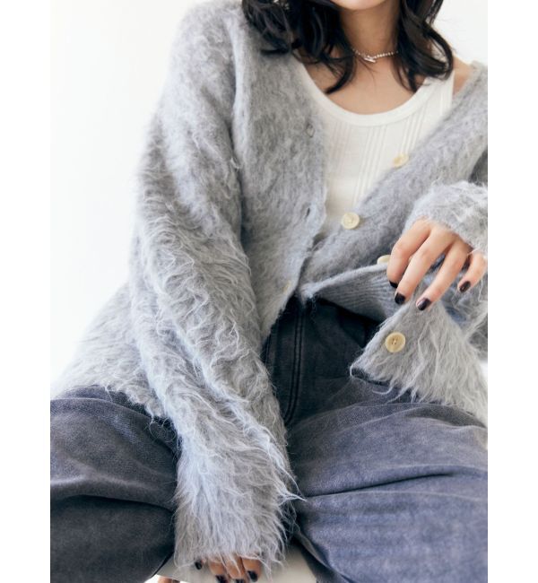 Ungrid「【WEB限定】カラールーズニットカーデ」|カーディガン|