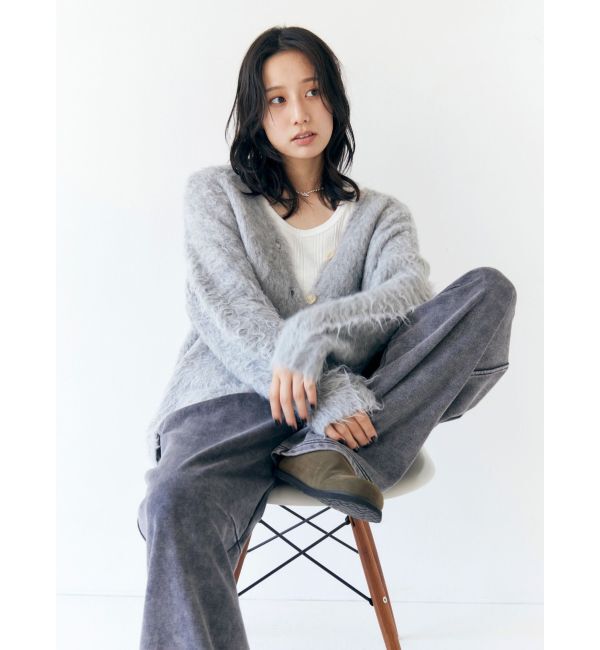 Ungrid「【WEB限定】カラールーズニットカーデ」|カーディガン|