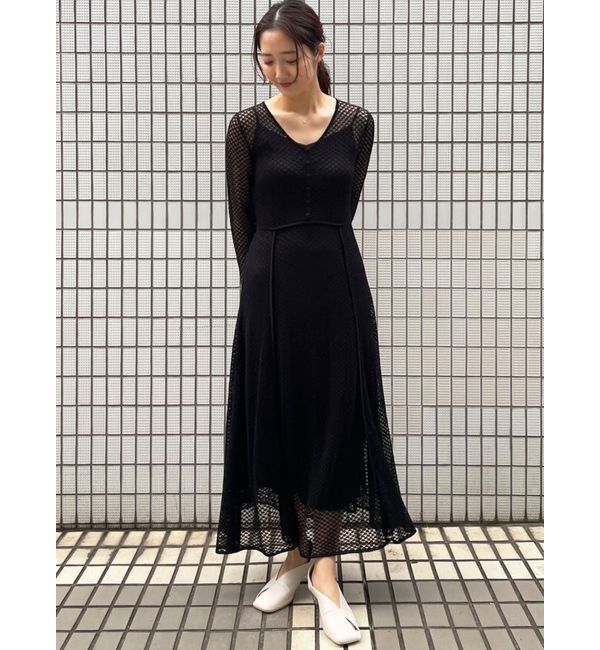 LAGUNAMOON「オープンワークパターンニットワンピース」|ワンピース|