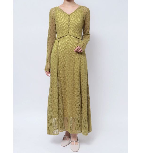 LAGUNAMOON「オープンワークパターンニットワンピース」|ワンピース|