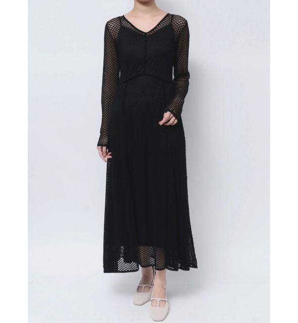 LAGUNAMOON「オープンワークパターンニットワンピース」|ワンピース|