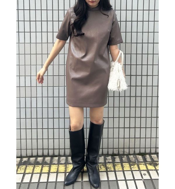 LAGUNAMOON「ボンディングフェイクレザーミニワンピース」|ワンピース|