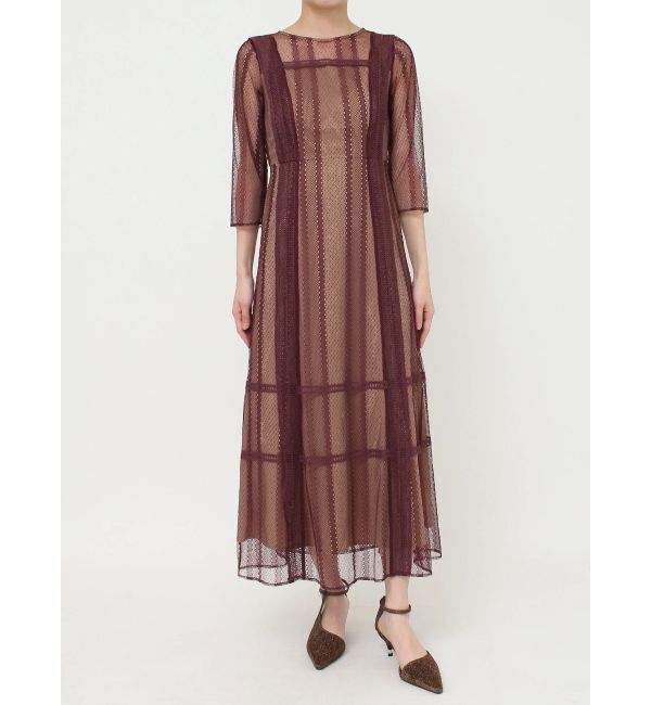 LAGUNAMOON「LADYジオメトリックレースワンピース」|ドレス|