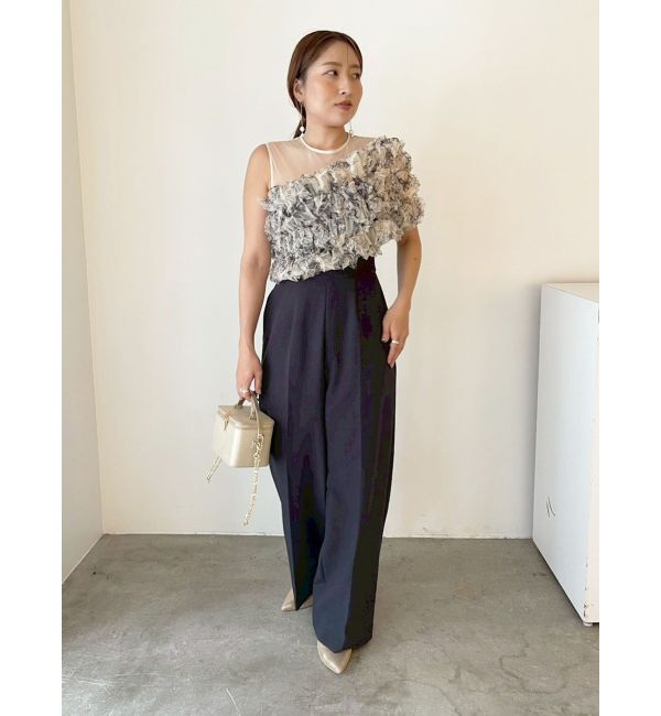 LAGUNAMOON「LADYチュールオフショルパンツドレス」|ワンピース|