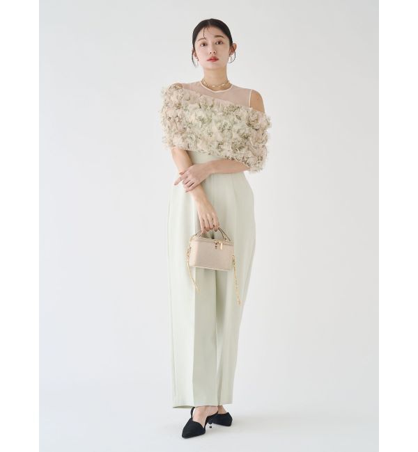 LAGUNAMOON「LADYチュールオフショルパンツドレス」|ワンピース|