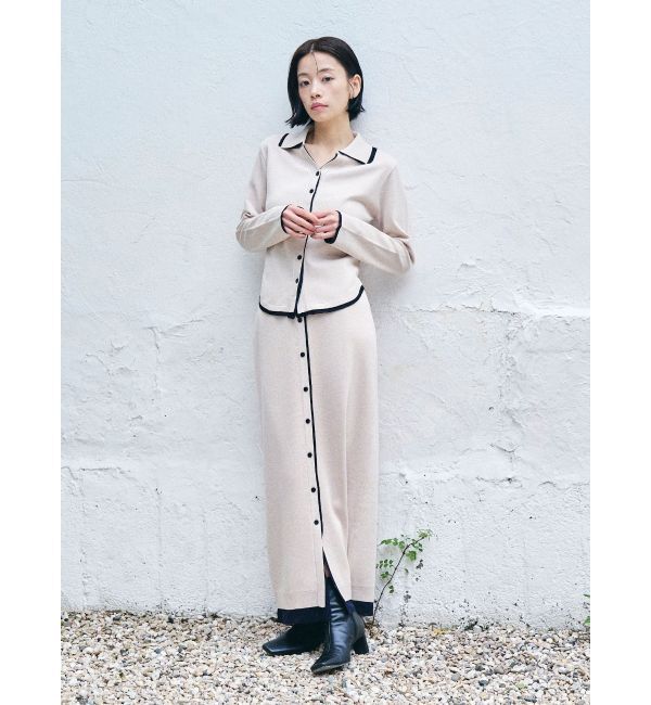 LAGUNAMOON「レイヤードデザインニットセットアップ」|ワンピース|ベージュ