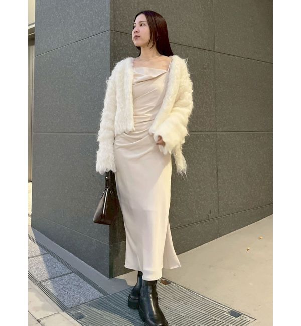 LAGUNAMOON「ファーライクニットカーデセットナローキャミワンピース」|ワンピース|